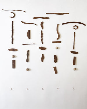 Reclaimed Teak Mobiles (Raindrops, Moon, Clouds, Stars)