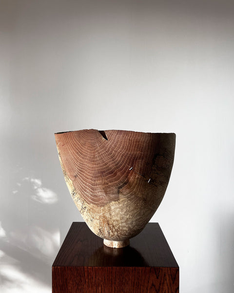 Load image into Gallery viewer, Large Sculptural Korean Oak Vase