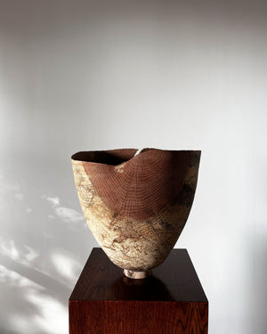 Large Sculptural Korean Oak Vase