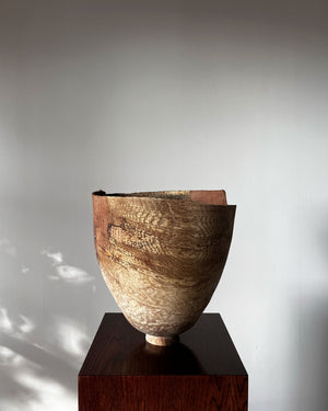 Large Sculptural Korean Oak Vase