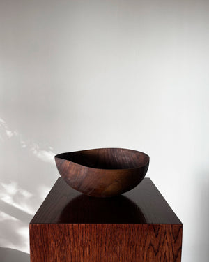 Dark Zelkova Wood Wavy Edge Bowl