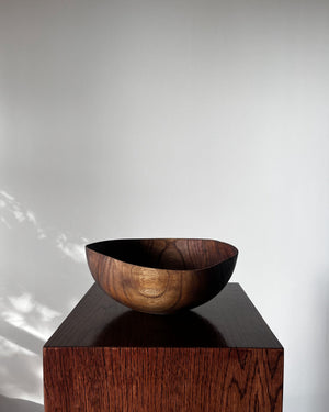 Dark Zelkova Wood Wavy Edge Bowl