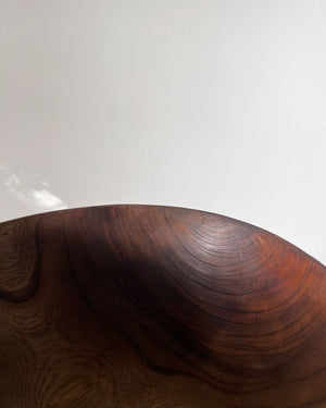 Dark Zelkova Wood Wavy Edge Bowl