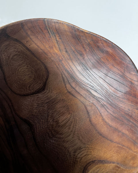 Load image into Gallery viewer, Dark Zelkova Wood Wavy Edge Bowl