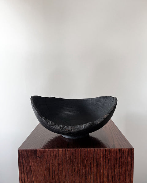 Load image into Gallery viewer, Charred Oak Wood Bowl (11")