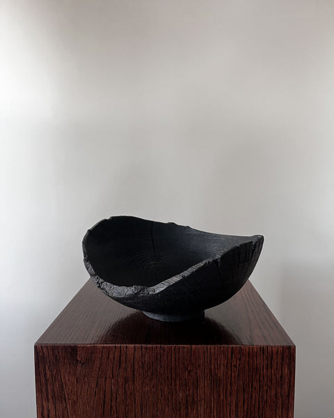 Load image into Gallery viewer, Charred Oak Wood Bowl (11")
