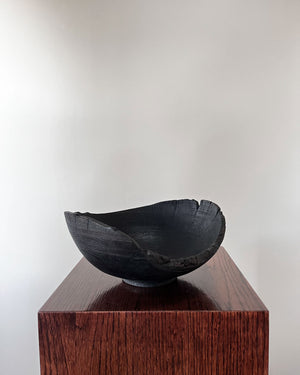 Charred Oak Wood Bowl (11")