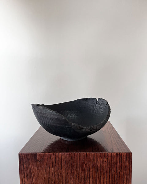 Load image into Gallery viewer, Charred Oak Wood Bowl (11")