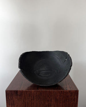 Charred Oak Wood Bowl (11")