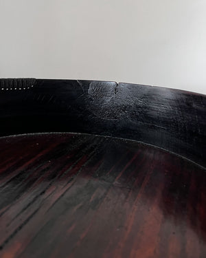 Zelkova Wood Medium Red Lacquered Bowl