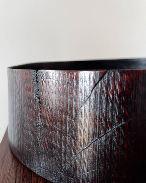 Zelkova Wood Medium Red Lacquered Bowl