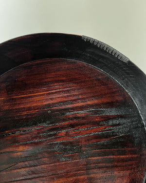 Zelkova Wood Medium Red Lacquered Bowl