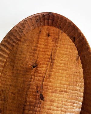 Oval Apricot Tree Tray with Scalloped Edge