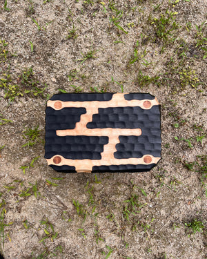Hand Chiseled Rectangle Maple Wood Stool