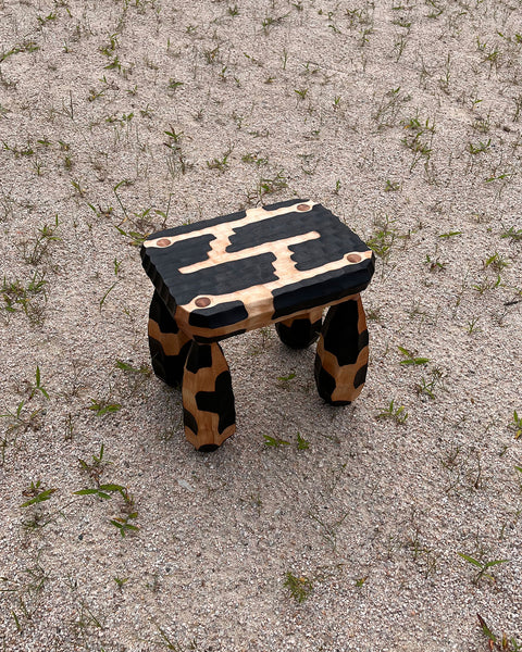 Load image into Gallery viewer, Hand Chiseled Rectangle Maple Wood Stool