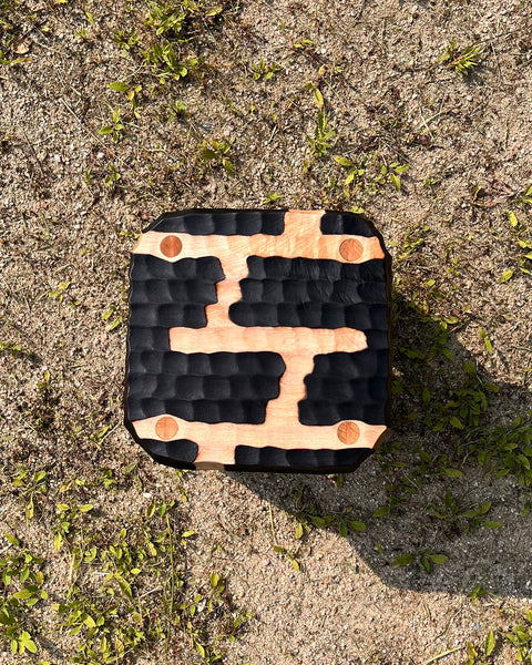 Load image into Gallery viewer, Hand Chiseled Square Maple Milking Stool