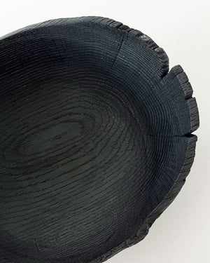 Charred Oak Wood Bowl (11")