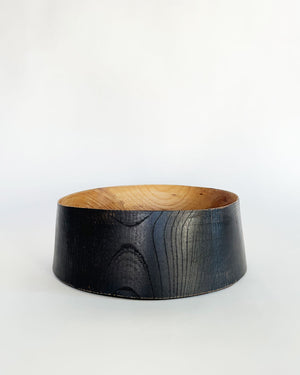 Zelkova Wood Black Lacquered Vessel (Large)
