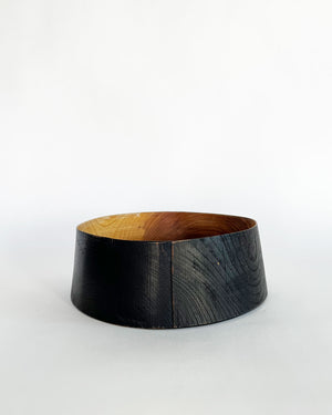 Zelkova Wood Black Lacquered Vessel (Large)