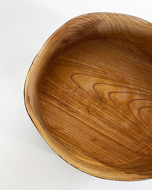 Zelkova Wood Black Lacquered Vessel (Large)