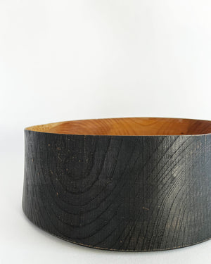 Zelkova Wood Black Lacquered Vessel (Large)