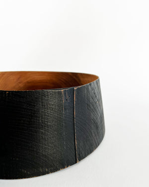 Zelkova Wood Black Lacquered Vessel (Large)