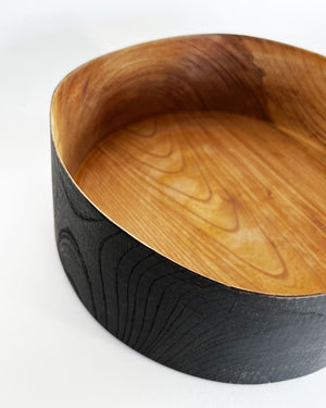 Zelkova Wood Black Lacquered Vessel (Large)