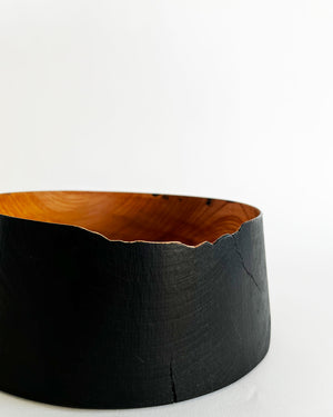 Zelkova Wood Black Lacquered Vessel (Medium)