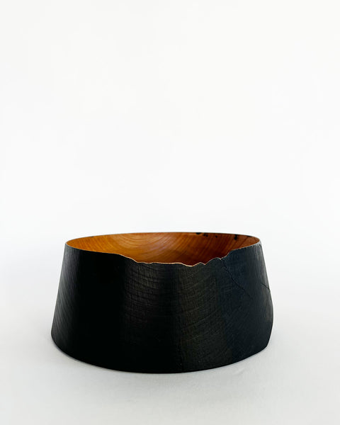 Load image into Gallery viewer, Zelkova Wood Black Lacquered Vessel (Medium)
