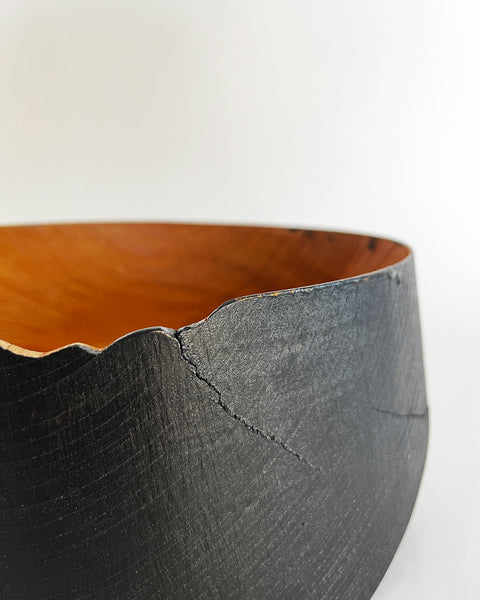 Load image into Gallery viewer, Zelkova Wood Black Lacquered Vessel (Medium)