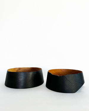 Zelkova Wood Black Lacquered Vessel (Large)