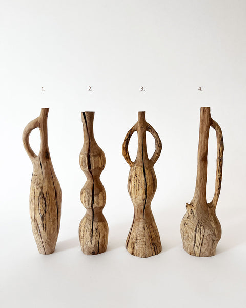 Load image into Gallery viewer, Oak Wood Whittled Vases