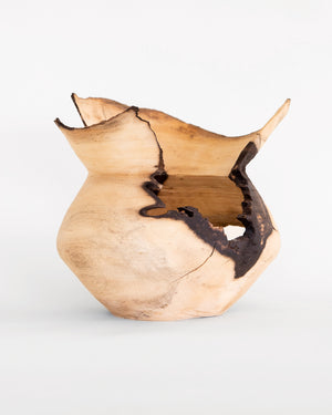 Persimmon wood vase, wabi sabi vase, wood vase, natural wood, wabi sabi home decor, korean artist kim min wook, qi minu