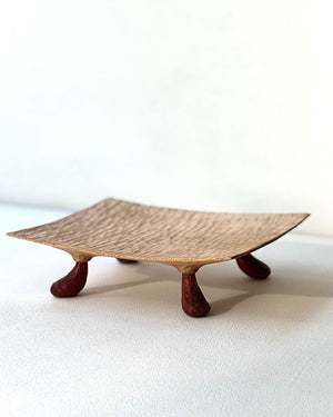 Red Shoe Maple and Padauk Plate Pedestal