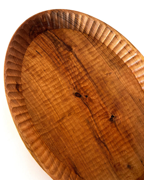 Load image into Gallery viewer, Oval Apricot Tree Tray with Scalloped Edge
