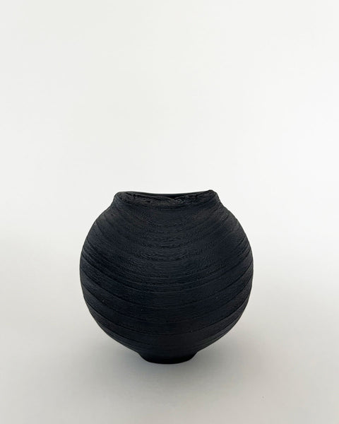 Load image into Gallery viewer, Charred Paulownia Wood Moon Jar, Medium
