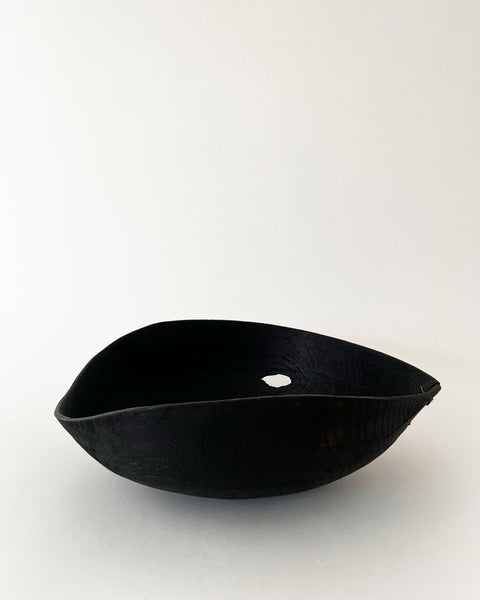 Load image into Gallery viewer, Large Charred Oak Bowl with Hole
