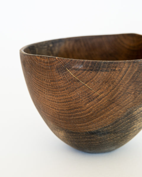 Load image into Gallery viewer, Korean Sawtooth Oak Bowl, Ebonized Finish
