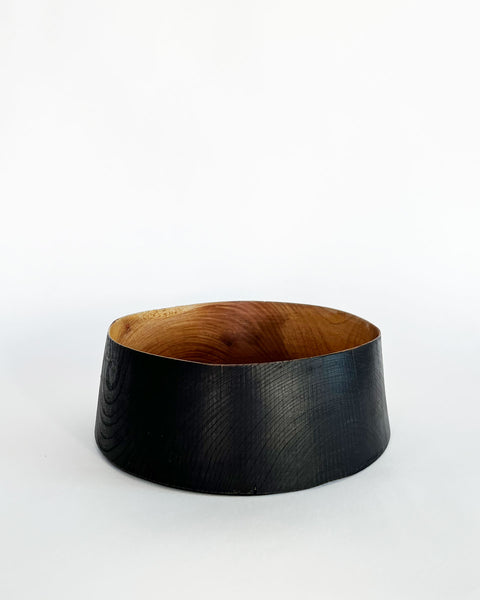 Load image into Gallery viewer, Zelkova Wood Black Lacquered Vessel (Large)
