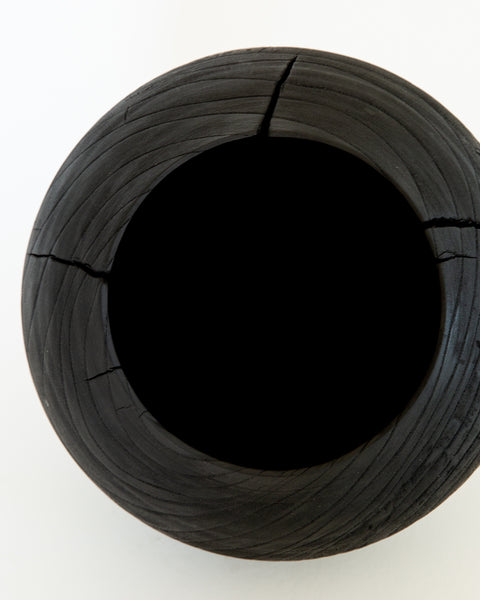 Load image into Gallery viewer, Charred Zelkova Wood Moon Jar, Large
